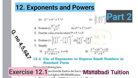 8th class maths| Chapter 12| Exponents and Powers| 💁Exercise 12.1 |Q no 4,5,6&7| part 2|CBSE|NCERT|