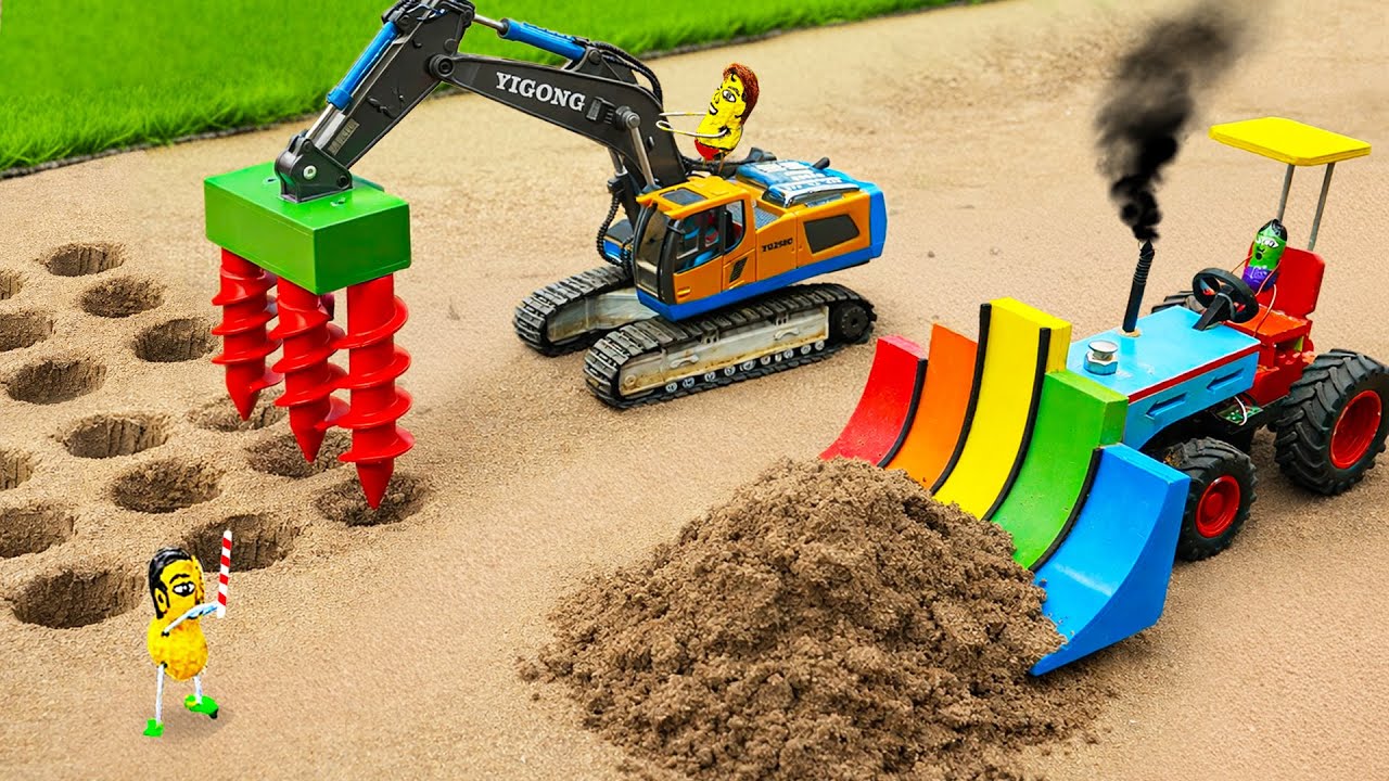 TOP Most Creative Seed Drill Excavator | DIY Mini Bulldozer on Farm | HP Mini DIY Tractor