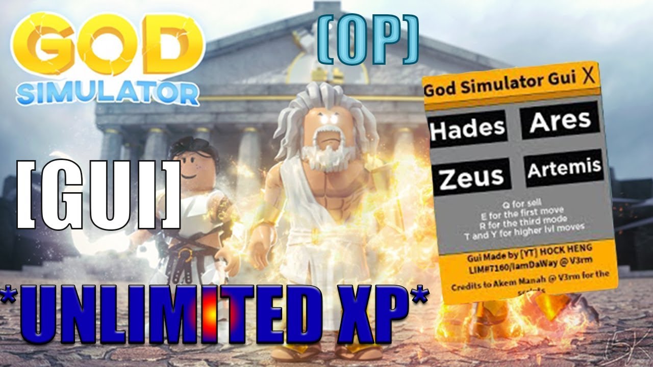 Gui Script Hack Exploit God Sim Unlimited Xp 1 Hit 1 Sec Unimited Coins Teleport And Much More Youtube - roblox god simulator 3 hack