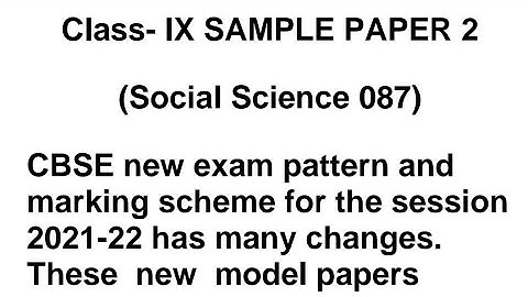 CBSE Sample Paper 2 Class 9 Social Science Code 087 Session 2021-22 Term 1 Nov-Dec 21 Examination