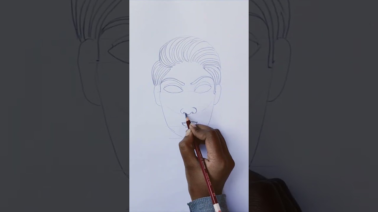 How To Draw Simple Human Face #drawing #art #sketch #music #doodle