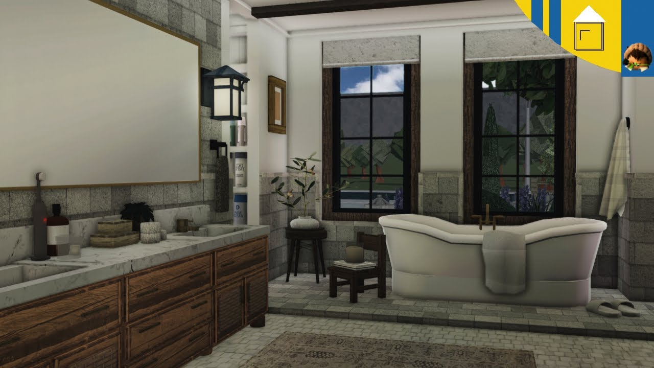 Bloxburg speedbuild Modern Suburban Mansion Part five YouTube