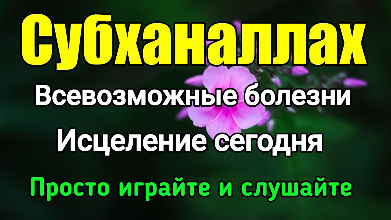 Субханах❗️Сегодня излечиваются все виды болезней, если на то будет воля Божья.