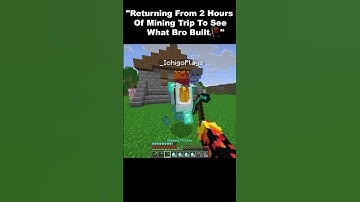"Returning From 2 Hours Of Mining Trip To See What Bro Built🥀"  #minecraft #shorts