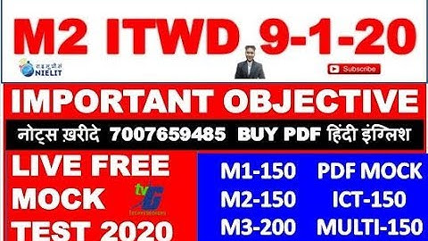 ITWD M2-R4 LIVE FREE MOCK TEST 9-1-2020 BEFORE EXAM