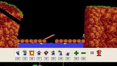 Lemmings Tricky Level 3: A ladder would be handy