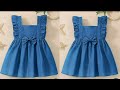 Baby frock cutting and stitching/3-4 year old girl dress cutting and stitching