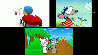Pocoyo, Sprunki Cars And Toopy And Binoo Racing Videos In 1 Minute