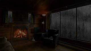 heavy rain and fireplace sound 😴 Relieve stress while listening to the sound of rain☔