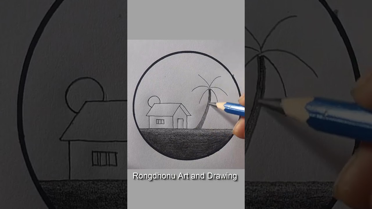 So Beautiful😍Scenery Drawing😍😍 Pencil 