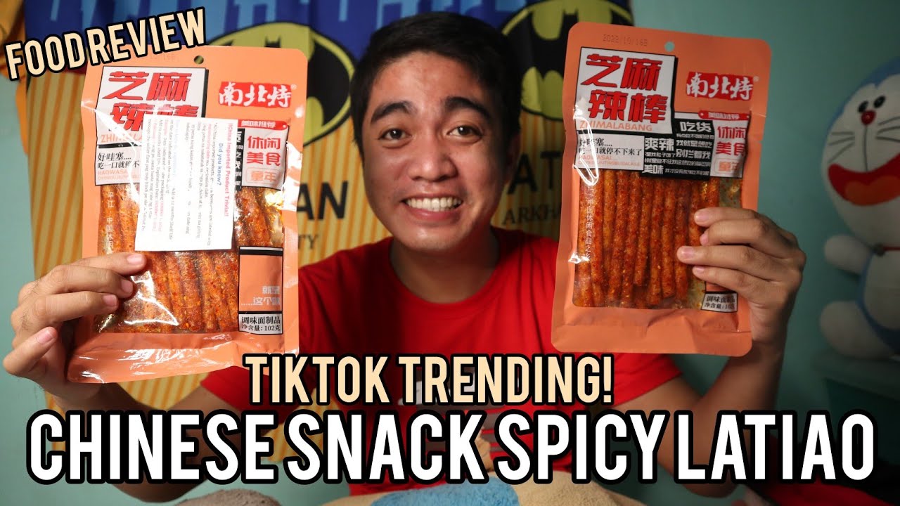 CHINESE SNACK SPICY LATIAO FOOD REVIEW TIKTOK TRENDING TASTE TEST