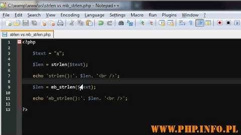 Kurs PHP PL strlen() vs mb_strlen()
