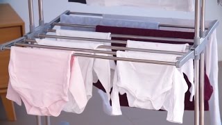 http://www.comfydryer.com/ The Comfy Dryer Chrome Foldable Clothes Rack provides you a lot of space for drying clothes of the ...