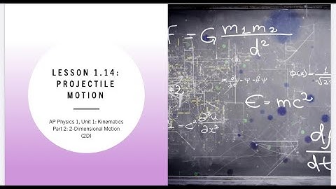 AP Physics 1,Unit 1,Concept Video 14.3: Projectile Motion  Equations