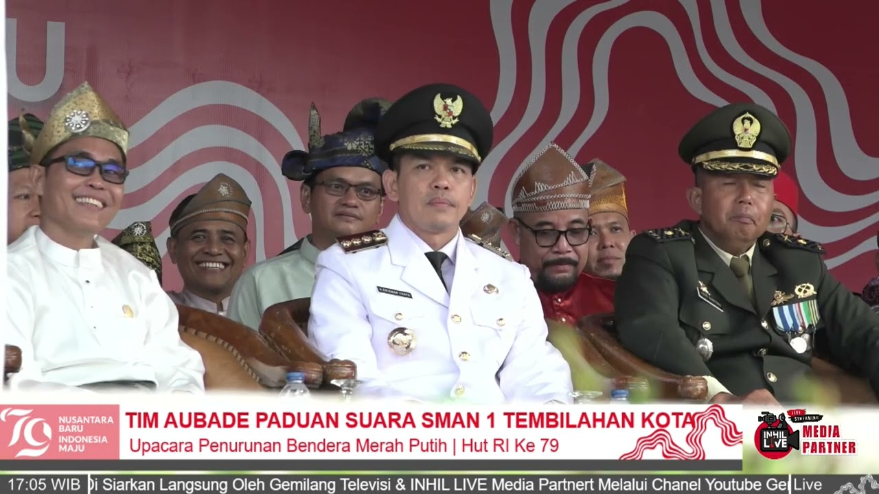 UPACARA PENURUNAN BENDERA 17 AGUSTUS LAPANGAN GAJAH MADA TEMBILAHAN INHIL LIVE