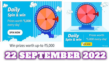 Amazon Funzone Daily Spin and Win Quiz Answers Today |22 SEPTEMBER 2022 | Daily Quiz Time