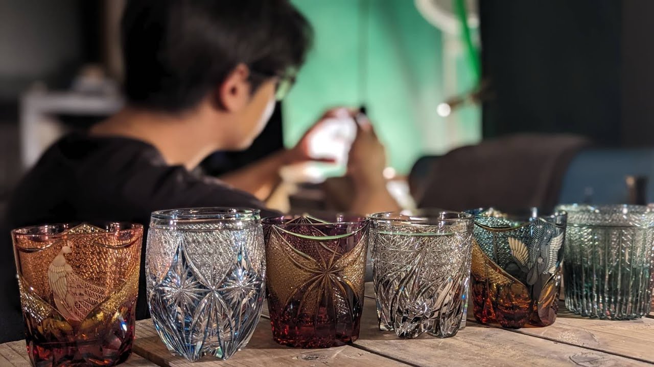 Процесс изготовления эдо-кирико. Лучшие японские мастера по стеклу.