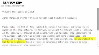 zara managing stores for fast fashion