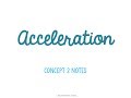 Acceleration Concepts Quiz