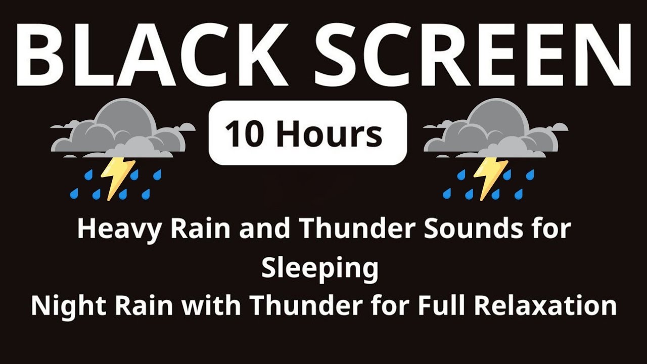 🔴 Heavy Rain and Thunder Sounds for Sleeping 💤 Black Screen | Pure Relaxation Sounds