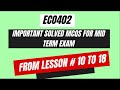 ECO402 IMPORTANT SOLVED MCQs FOR MID TERM FROM LESSON # 10 TO 18