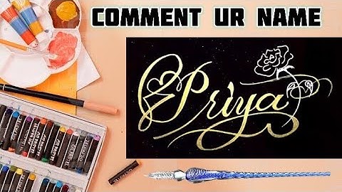 Priya Name Signature Calligraphy Status | How to Draw, Cursive Calligraphy with Cut Marker