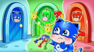 The Secret Door | Catboy's Challenge to Rescue the Family!  PJ MASKS ANIMATION