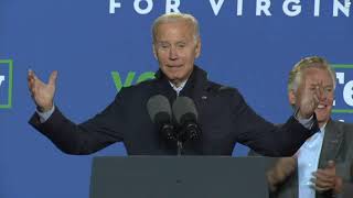 Biden bashing Trump President Joe Biden Campaigning for Terry McAuliffe in Alington Virginia 10 26 2