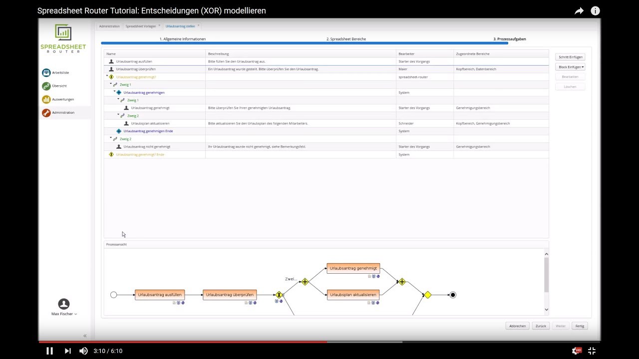 Youtube Video: Spreadsheet Router Tutorial: Entscheidungen (XOR) modellieren