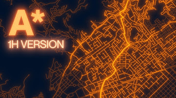 Pathfinding Visualised On a Real Map ⚡️ (Satisfying 1 Hour Animation)