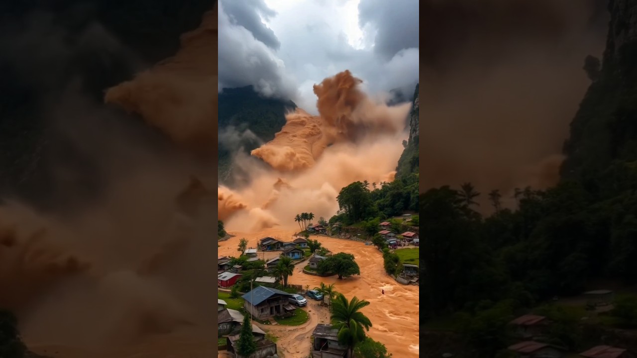 Raw Power of Nature: Massive Landslide Floods Valley in Chaos