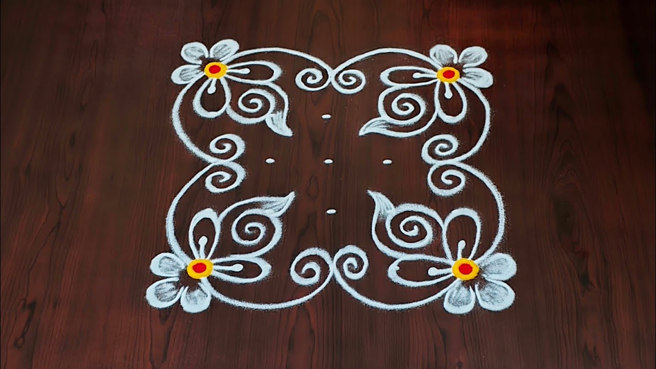 5×5dots easy rangoli|daily muggulu|thipkyanchi,festival rangoli|traditional rangoli#Rang kaa Rangoli