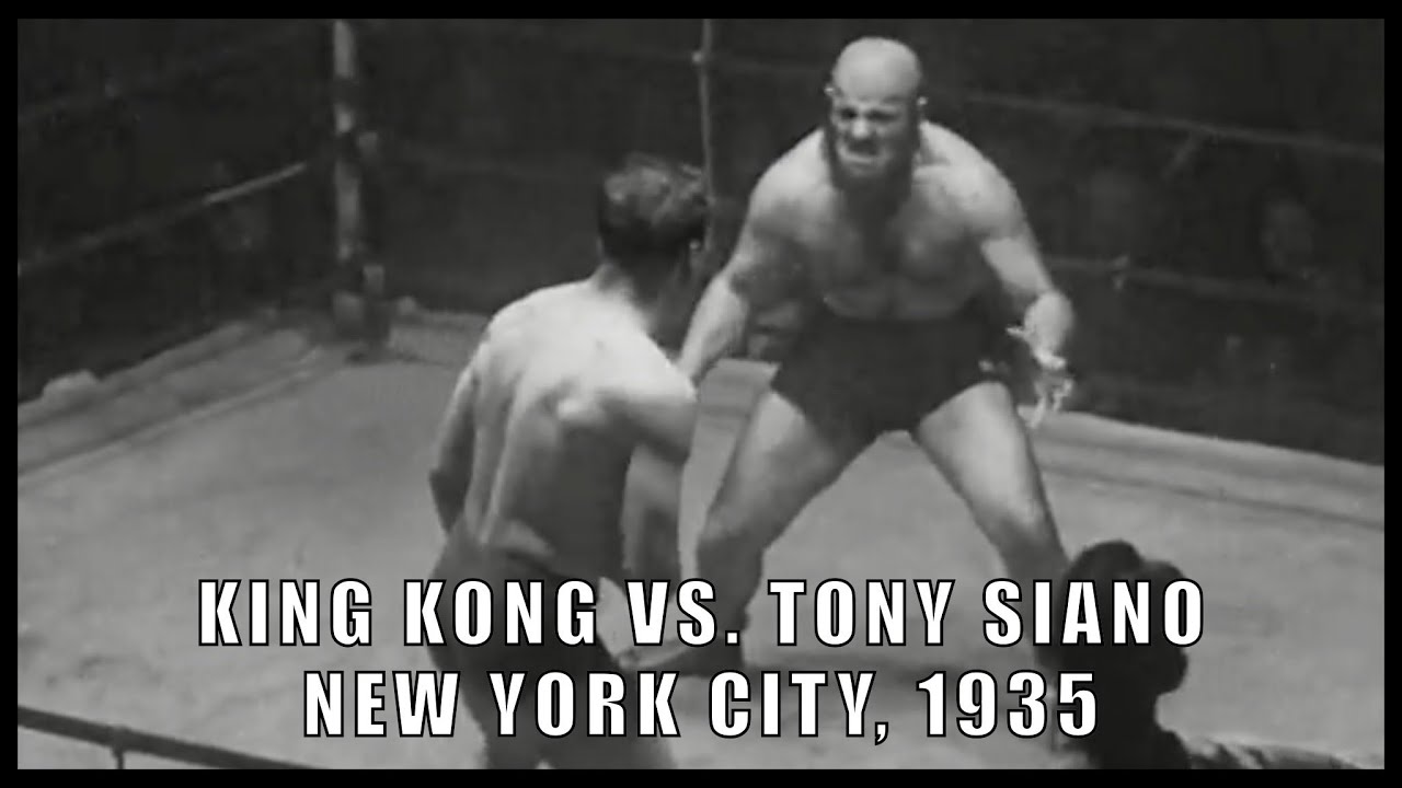 Vintage pro wrestling! King Kong vs. Tony Siano, New York City 1935