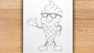 Ice cream cartoon character | Cute food character