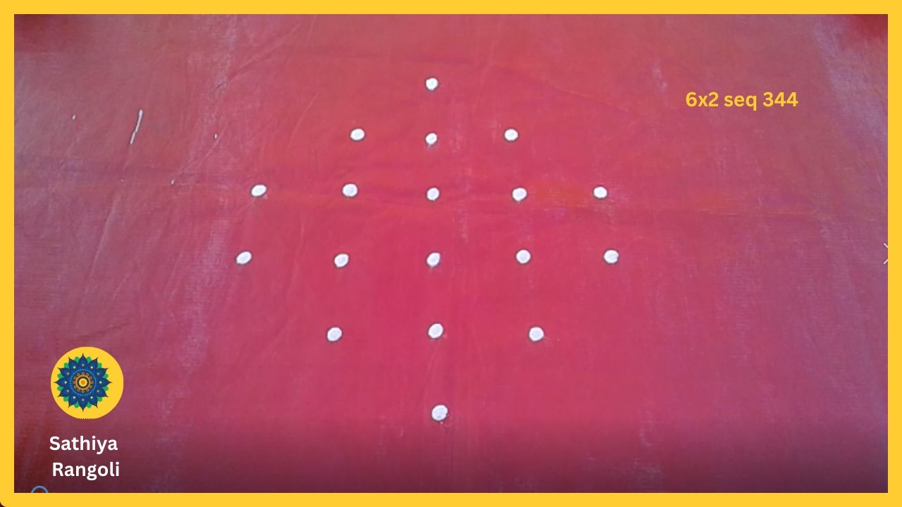 6x2 seq 344|rangoli|kolam|muggulu|kolam with dots@sathiya rangoli