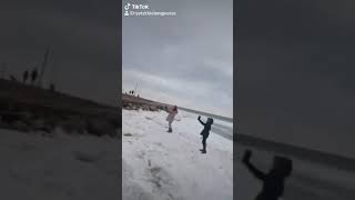 Frozen sea winter in Denmark??