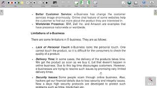 E Business and Advantages & Disadvantages of E Business