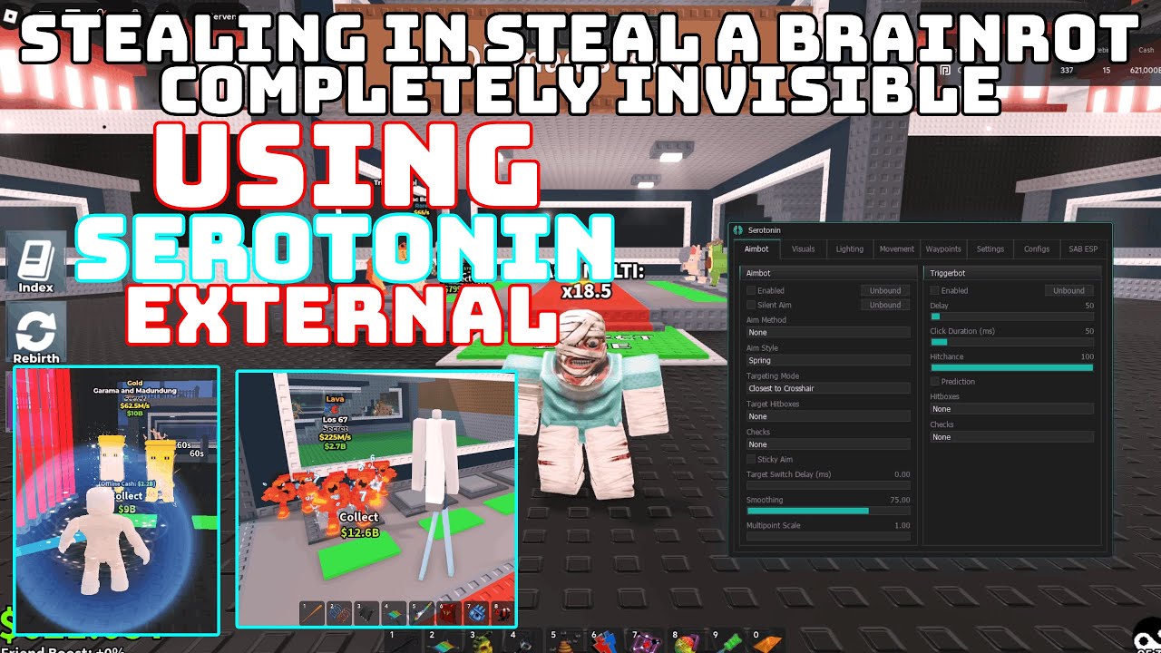 *Анти-удар* Серотонин внешний – кража НЕВИДИМОГО в Steal A BRAINROT | Невидимость, Анти-удар