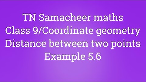 Example 5.6 Class 9 Coordinate geometry Tamilnadu Samacheer maths Nithyaganesh Maths