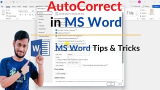WORD- How to Create Autocorrect features in MS Word | Autocorrect features | Ms Word tips and tricks