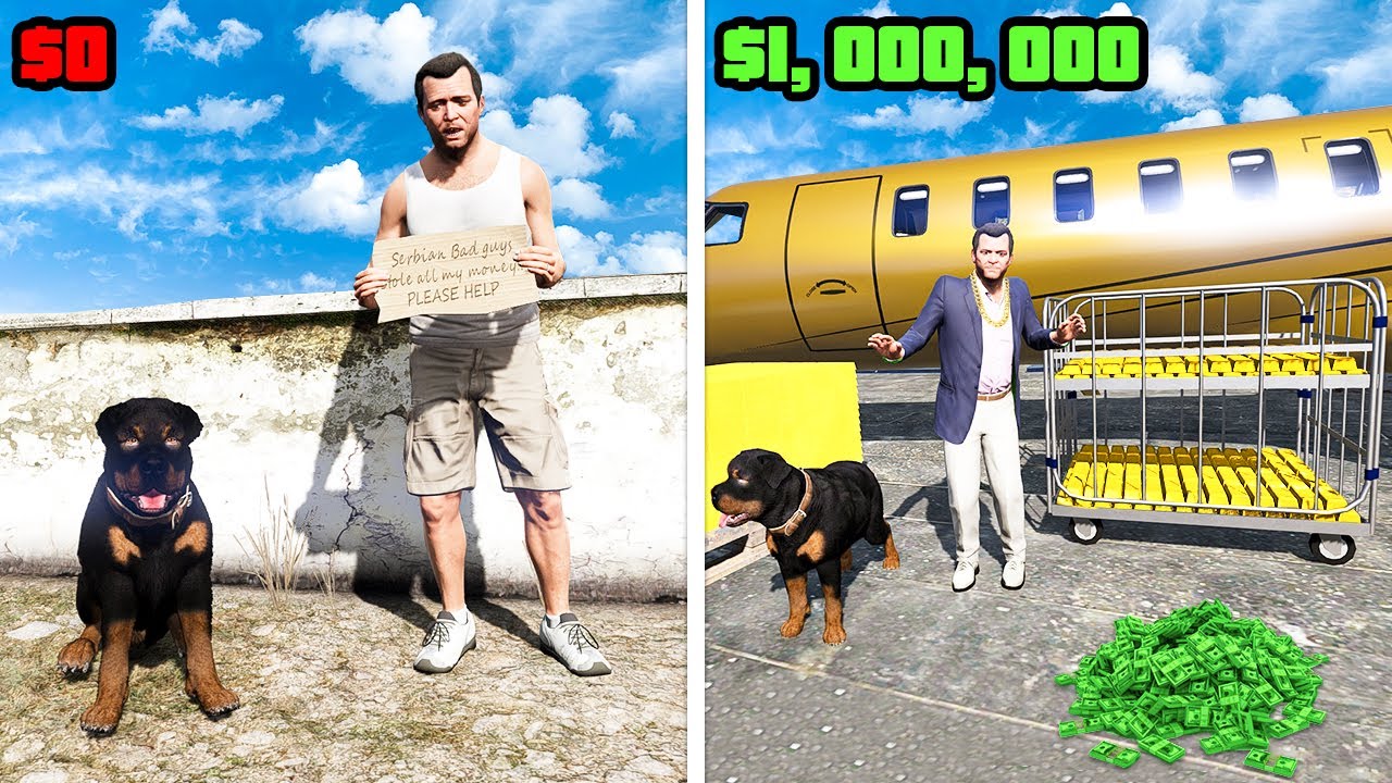 $0 to MILLIONAIRE in 1 HOUR in GTA 5 - YouTube