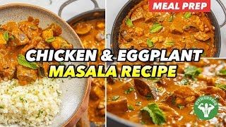 Preparación de comidas: Receta de masala de pollo y berenjena baja en carbohidratos screenshot 3
