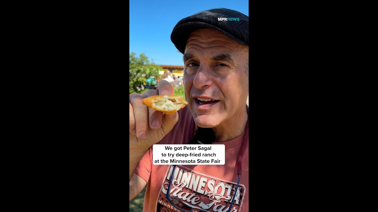 Peter Sagal of "Wait Wait... Don't Tell Me!" tries deep-fried ranch at the Minnesota State Fair