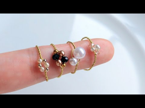 簡単なのに繊細✨ワイヤービーズリングの作り方　How to make a wire bead ring.