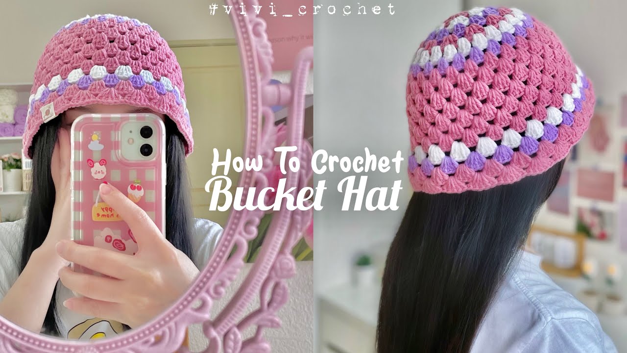 💜How To Crochet Bucket Hat | Granny Stitch✨