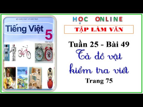 Tập làm văn lớp 5 tuần 25- Bài 49 Tả đồ vật kiểm tra viết - trang 75