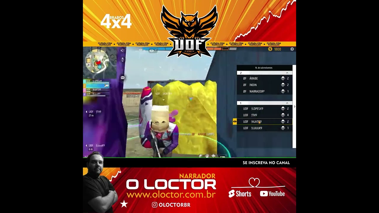 1x1 - 2x2 - 4x4 - UDF SPORTES x OS FAMOSOS : NARRAÇÃO OLOCTOR