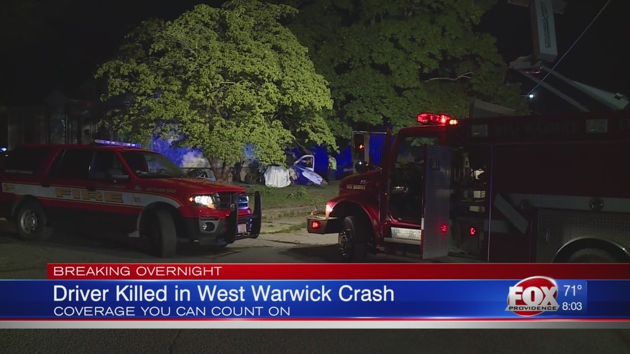 Driver killed in West Warwick crash - YouTube