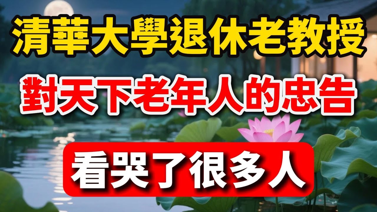 清華大學退休老教授，對天下老年人的忠告，看哭了很多人【暮年幸福】 #暮年生活 #中老年生活 #人生智慧 #家庭關係 #情感故事 #退休生活 #老年人 #孝順 #人性 #生活經驗