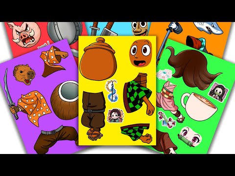 ITALIAN BRAINROT Sticker Decorating💖Fun with Samurai Ta Sahur, Ballerina, Burbaloni | Paper Sticker